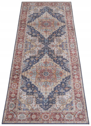 Chodnik 80x200 na korytarz- przedpokój, Nouristan ASMAR,wielokolorowy orientalny wzór płasko tkany