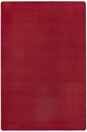 Dywan jednokolorowy do salonu 160x240cm-Hanse Home FANCY z krótkim miękkim włosem, czerwony kolor