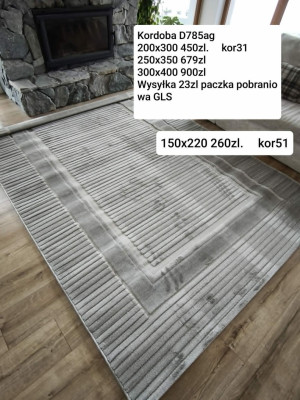 Dywan szary nowoczesny do salonu 300x400cm, tłoczenia 3d, miękki włos
