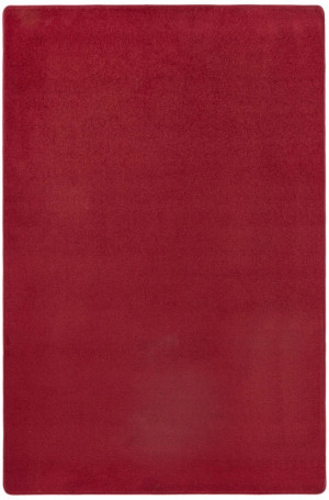 Dywan jednokolorowy do salonu 133x190cm-Hanse Home FANCY z krótkim miękkim włosem, czerwony kolor