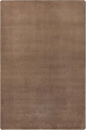 Dywan jednokolorowy do salonu 133x195cm-Hanse Home FANCY z krótkim miękkim włosem, brązowy kolor