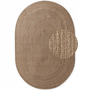 DYWAN owalny ,naturalny z juty HANSE HOME Bouclé 160x230cm w kolorze beżowym