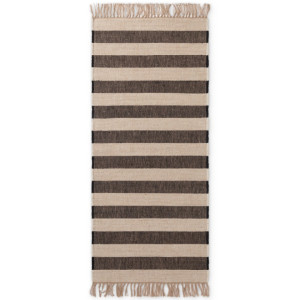 Chodnik naturalny z juty Hanse Home Playa 80x300cm w kolorze beżowo czarnym z frędzlami, dwustronny- tkany ręcznie