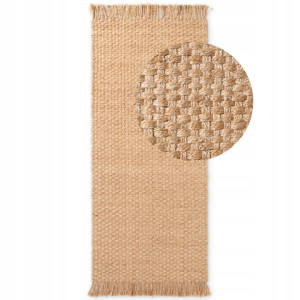Chodnik naturalny z juty Hanse Home HANDLOOM 80x300cm w kolorze beżowym z frędzlami
