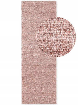 Chodnik pętelkowy do korytarza 80x200cm, TED BAKER Notting Hill , kremowo różowy miękki włos,tkany ręcznie