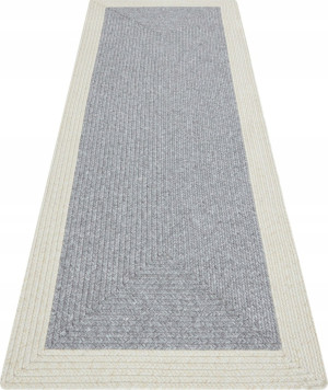 Dywan płaskotkany 120x170cm, szaro kremowy wzór boho Northrugs Trenzado