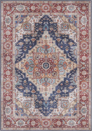 Dywan orientalny do salonu 80x150cm NOURISTAN SYLLA, wielokolorowy płasko tkany wzór