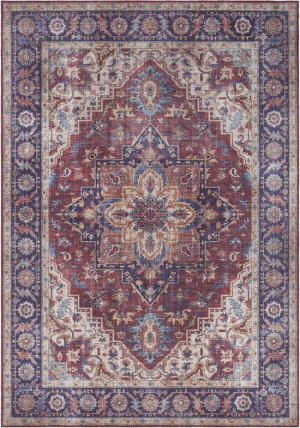 Dywan tradycyjny bordowy we wzory 80x150 cm