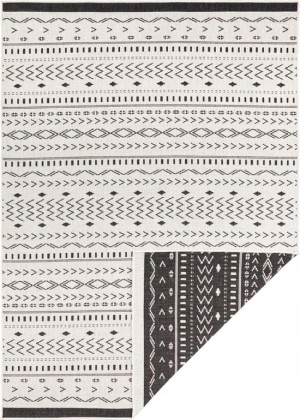 Dywan boho kremowy dwustronny,płasko tkany na taras Bougari KUBA 80x150 cm