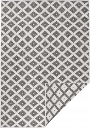Dywan na taras 80x150cm NORTHRUGS NIZZA- , szaro kremowy, dwustronny ,płasko tkany,zewnętrzno-wewnętrzny