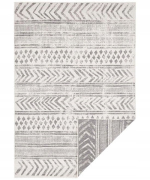 Dywan boho płasko tkany kremowo szary 80x150 cm