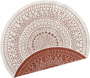 Dywan okrągły boho, kremowy rudy Porto 140 cm