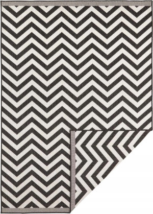 Dywan na taras 120x170cm ,czarno kremowy dwustronny, sznurkowy NORTHRUGS PALMA