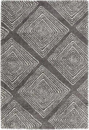 Dywan szary pluszowy, Shaggy ciemny 80x150 cm