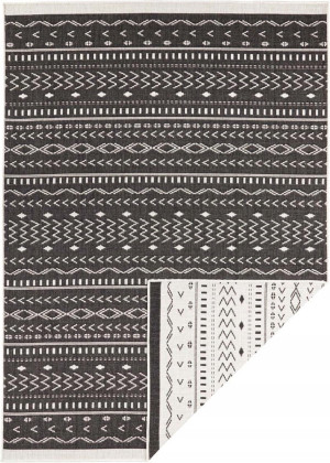 Czarny dywan boho, do domu i na taras, 160x230 cm