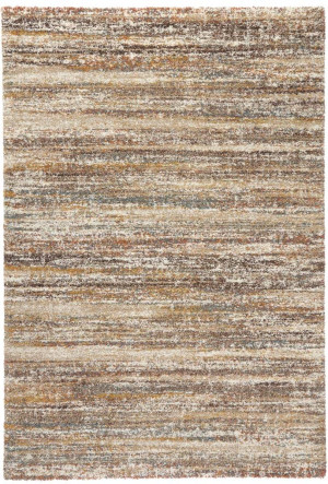 Dywan shaggy do salonu 80x150cm-Mint RUGS CHLOE ,beżowo brązowy wzór z miękkim włosiem