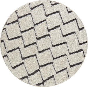 Beżowo czarny dywan z efektem 3d, wzór boho Mint Rugs Dades Koło 160cm