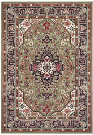 Klasyczny dywan zielono bordowy 80x150cm