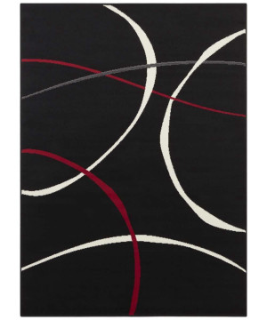 Nowoczesny czarny dywan w kolorowe koła Hanse Home 80x150cm