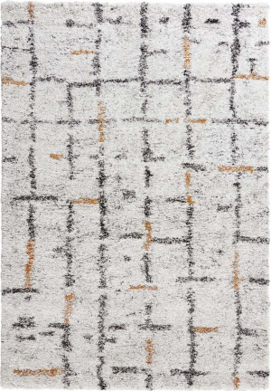 Kremowo,kolorowy gruby dywan shaggy Mint Rugs Longflor 120x170cm