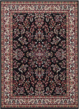 Tradycyjny dywan czarno bordowy Nouristan 80x150cm