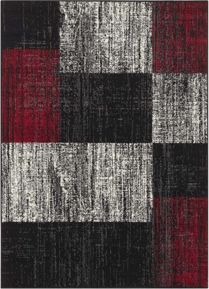 Nowoczesny dywan szaro bordowy Hanse Home 80x150cm
