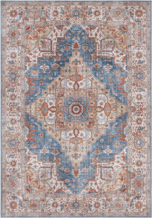 Orientalny beżowo błękitny dywan Nouristan Sylla 80x150cm