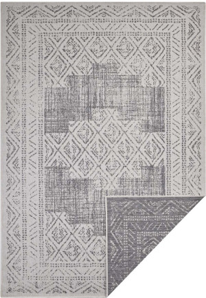 Dywan dwustronny,płasko tkany,sznurkowy, zewnętrzno-wewnętrzny Bougari Gaia,szary 120x170cm