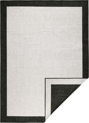 Dywan dwustronny,płasko tkany,sznurkowy, zewnętrzno-wewnętrzny Bougari Panama,czarny 120x170cm