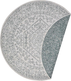 Dywan dwustronny,płasko tkany,sznurkowy, zewnętrzno-wewnętrzny Bougari Minas,zielone KOŁO 160cm