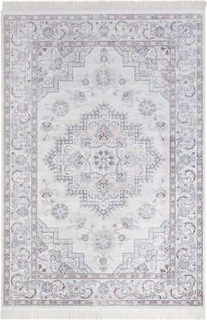 Ekskluzywny kremowo błekitny dywan z wiskozy, Nouristan Antique heriz 200x290cm