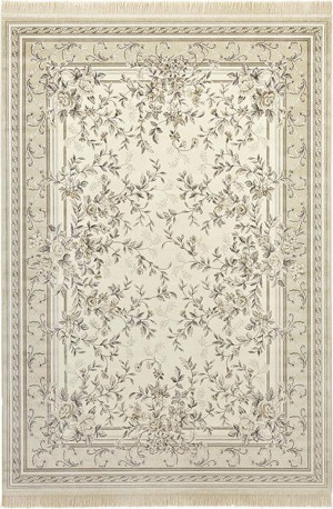 Ekskluzywny beżowy dywan bawełniany, Nouristan Antik Flowers 195x300cm