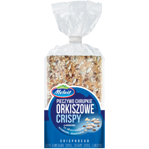 Pieczywo chrupkie crispy orkiszowy ze słonecznikiem, sezamem i siemieniem 130g Melvit