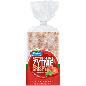 Pieczywo chrupkie crispy żytni z pomidorami i bazylią 130g Melvit