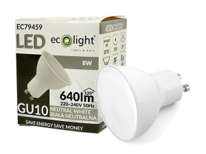 Żarówka LED GU10 8W ~ 60W 4000K barwa biała Neutralna