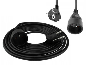 Przedłużacz 1 gniazdo 5m z/u 3x1.5mm2 Czarny