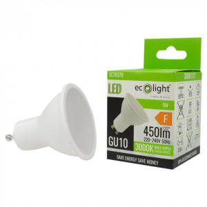 Żarówka LED GU10 5W ~ 40W 3000K BIAŁA Ciepła