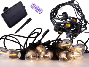 Girlanda Ogrodowa Solarna LED 10m + 10xG45 E27 50lm 2700K
