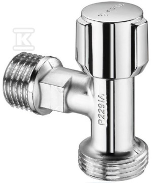 Регулюючий з'єднувальний клапан COMFORT 1/2" x 3/4" хром, з заощадженням простору.