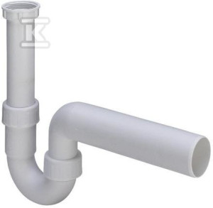 Сифон трубчастий для мийки 6/4"x40 пластик / білий, модель 7985