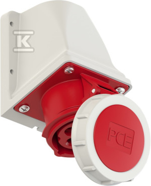 Стаціонарне гніздо 16A 400V 3P+Z без сальника IP67