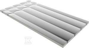 Płyta styropianowa do ogrzewania podłogowego z warstwą aluminium, element prosty z dwoma łukami, EPS300 1200x600x25 mm OPAL