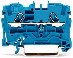 Złączka 2-przewodowa przelotowa 4 mm do zastosowań Ex e II oraz Ex i opis z boku i na środku na szynę TS 35 x 15 i 35 x 7,5 Push-in CAGE CLAMP 4,00