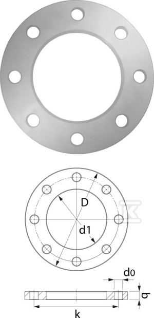 Kołnierz stalowy PN16 - 63 DN50