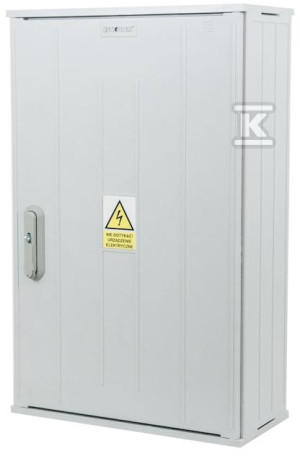 Obudowa termoutwardzalna STN 53x84x25 zamek/cięgła/kątowniki daszek prosty (brak wkładki do zamka)