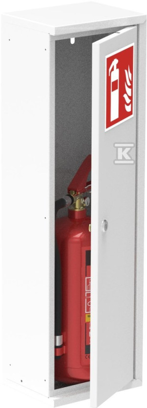 Szafka na gaśnicę do hydrantu wewnętrznego SLIM GREEN 230x780x180mm zamek patent kolor biały RAL 9010