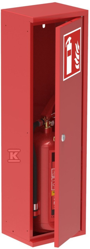Szafka na gaśnicę do hydrantu wewnętrznego SLIM GREEN 230x780x180mm zamek patent kolor czerwony RAL3000