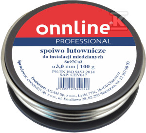 Припій для м'якого паяння Sn97Cu3 3,0mm 100g ONNLINE
