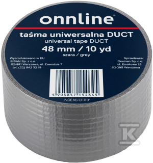 Taśma uniwersalna DUCT 48mm/10YD szara ONNLINE