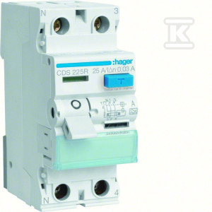 Wyłącznik różnicowoprądowy 1P+N 25A/30mA Typ A QuickConnect lewy N